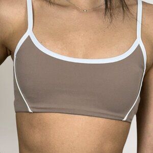 Stripped Activewear Bra - Latte
